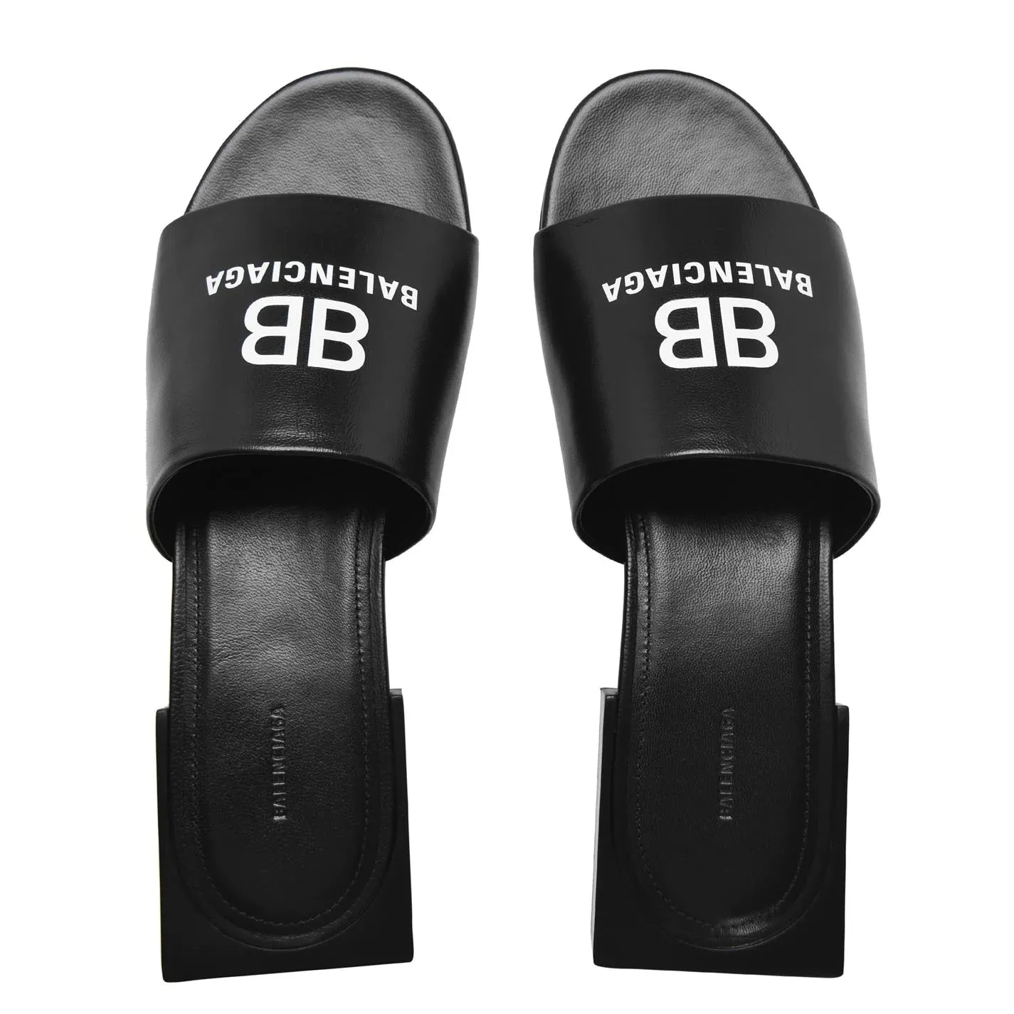 Womens Balenciaga Black Logo Sandals